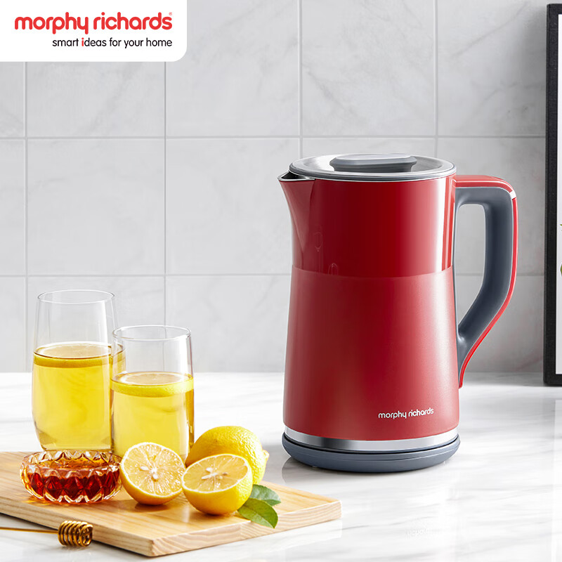 摩飞电器(MORPHY RICHARDS) MR6070红 电热水壶烧水壶热水壶 家用恒温水壶1.5L不锈钢304高清大图