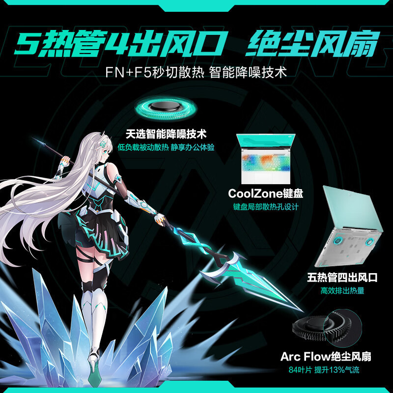 华硕(ASUS)天选5Pro 2024款 (英特尔酷睿I7-13650HX 32G 1TB RTX4060 2.5K 165Hz 灰色)定制16英寸独显直连电竞屏游戏本笔记本电脑