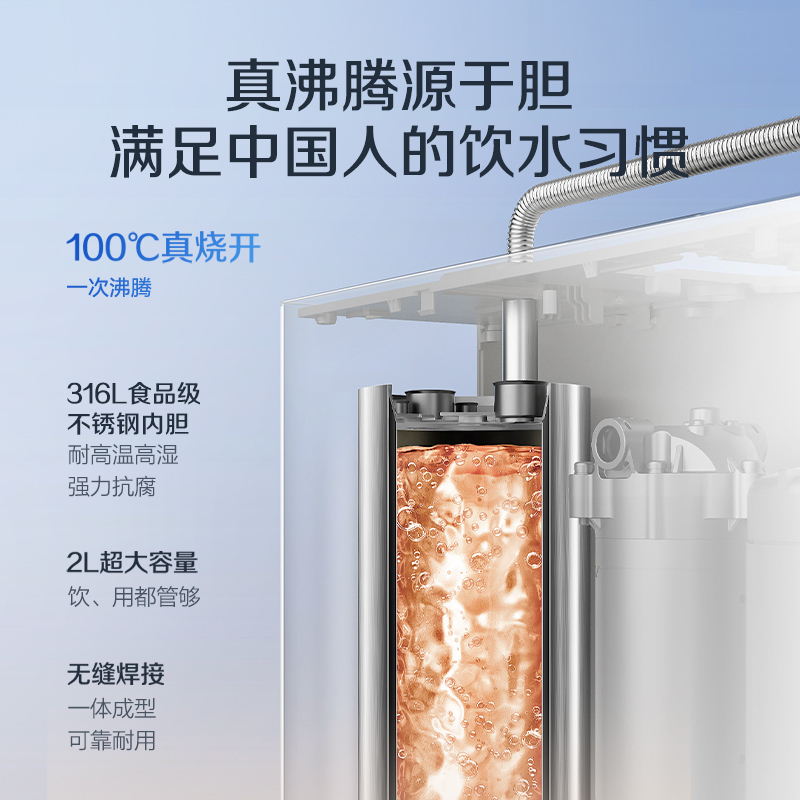 史密斯佳尼特加热净水器厨下家用净水机100℃真开水CDR2500S1蓝鲸净热一体Pro高清大图