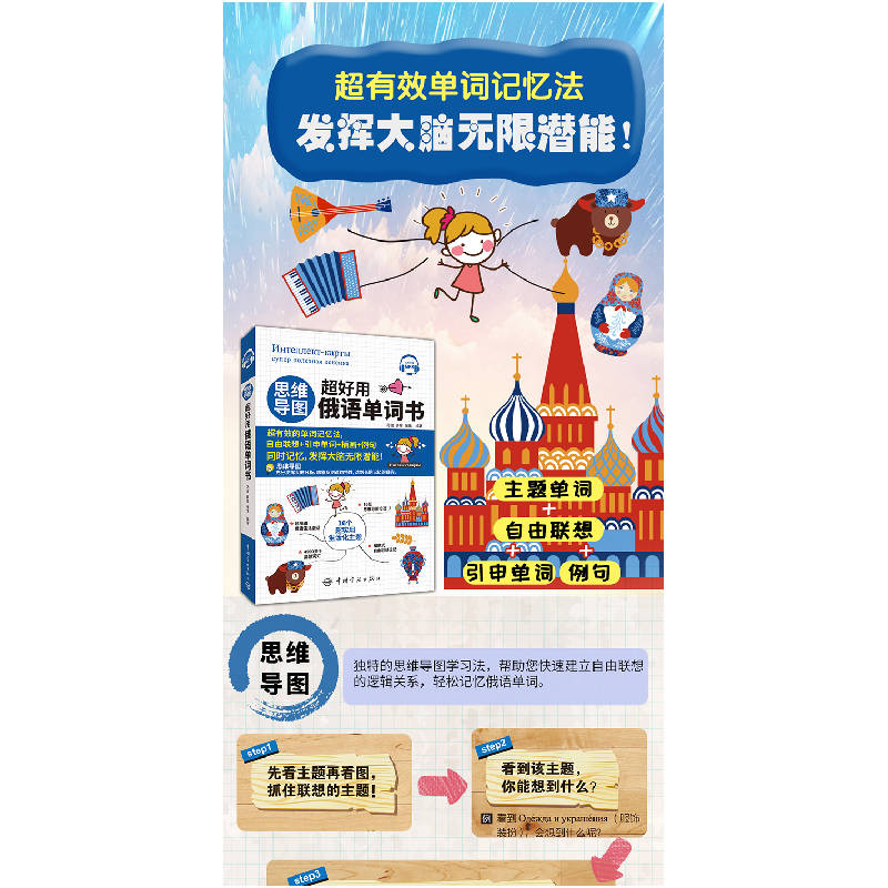 正版新书]思维导图超好用俄语单词书冯俊 薛珍 张乐978751591987高清大图