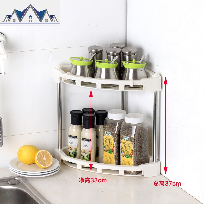 厨房置物架落地多层转角调料调味架三角架子收纳用品用具两层三层 三维工匠高清大图