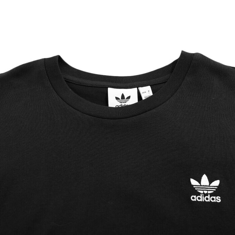 阿迪达斯 (adidas)三叶草T恤男装 23夏季新款户外跑步训练健身运动服舒适透气短袖 GN3454-黑色