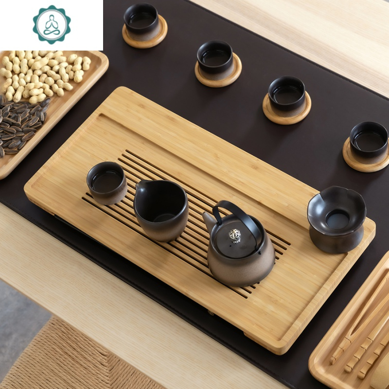 竹制茶盘储水抽屉式简约干泡茶台排水小家用茶海功夫茶具套装日式封后