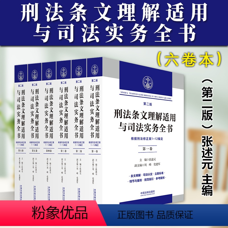 [正版]2024新版 刑法条文理解适用与司法实务全书第二版 六卷本 张述元 刑法修正案十二 逐条释义刑法及司法解释立案