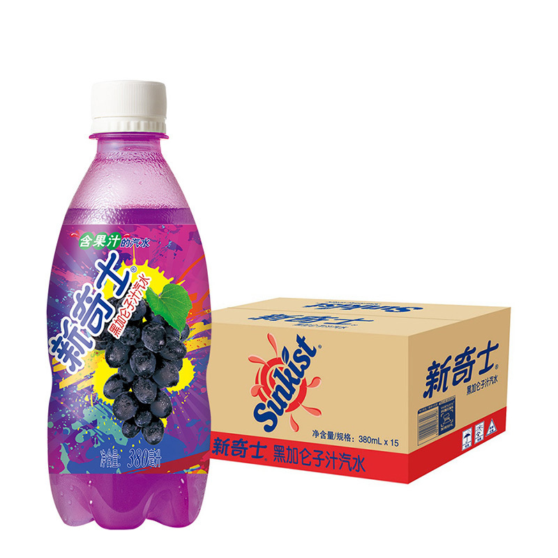 苏宁超市自营 屈臣氏(watsons)新奇士黑加仑子汁汽水380ml*15瓶 整箱