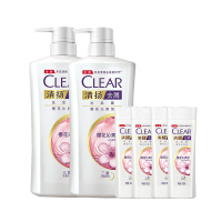 CLEAR/清扬 去屑止痒洗发水修护中干性受损发质改善毛躁 樱花沁爽型 500ml*2+100ml*4