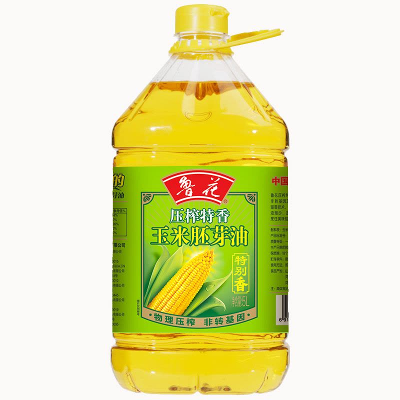 鲁花压榨特香玉米胚芽油5L*3 食用油清淡少油烟图片