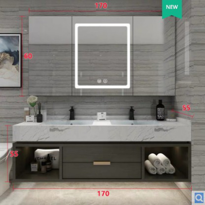 简约ins浴室柜闪电客组合轻奢洗面池卫生间双盆洗漱台洗脸池洗手台