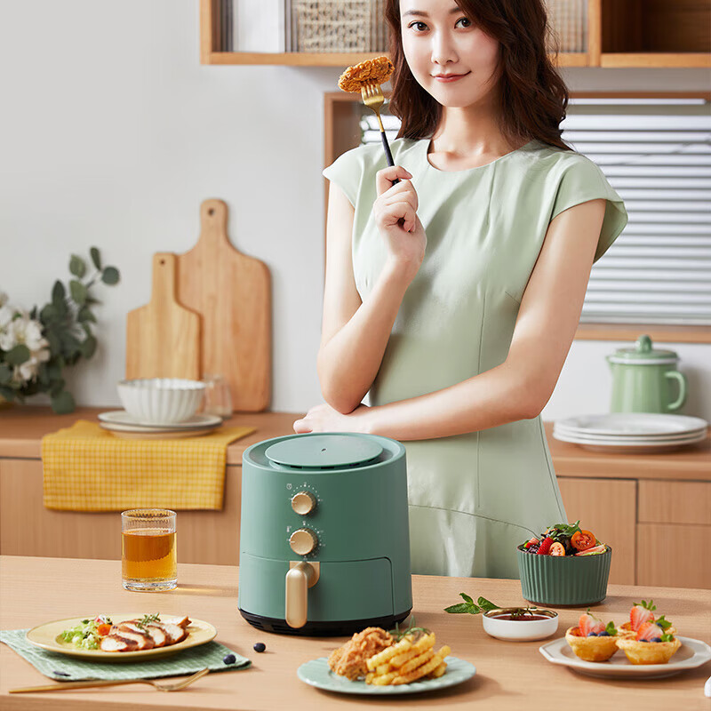 柏翠 空气炸锅家用多功能智能定时烤箱薯条机 PE7535GR