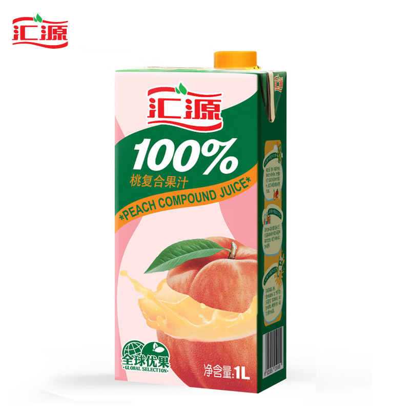汇源 100%桃果汁1L*6盒 便携装高清大图