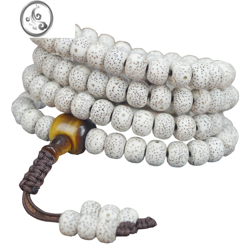 jimi简约星月菩提子108颗海南原生态正月顺白佛珠念珠手串男女项链素