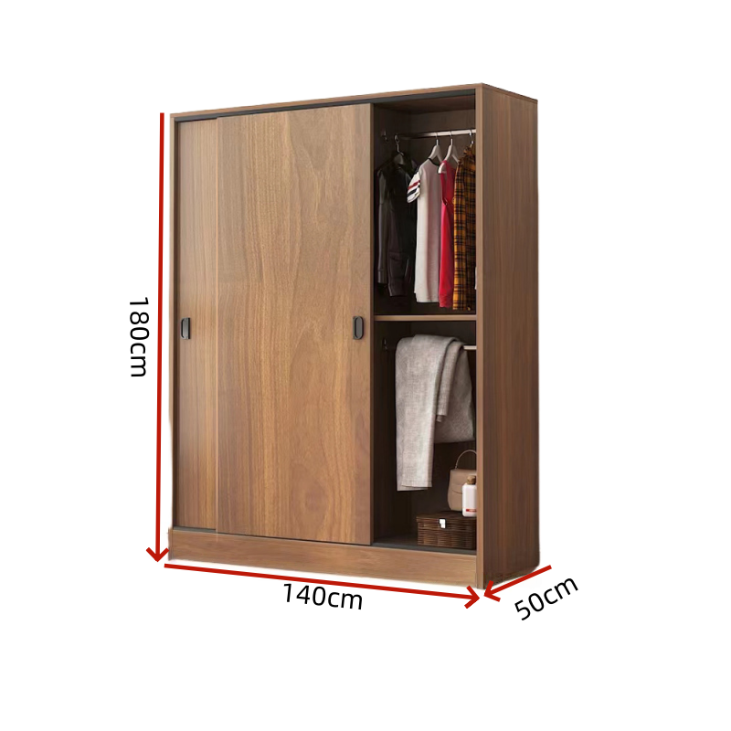 伊洛源 推拉门木质衣柜 140*50*180cm 多规格