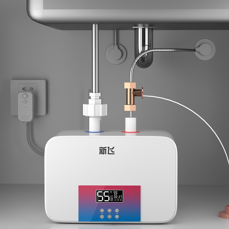 新飞小厨宝家用储水式1500W速热12升上出水厨房暖水宝卫生间速热热水器数显厨房宝