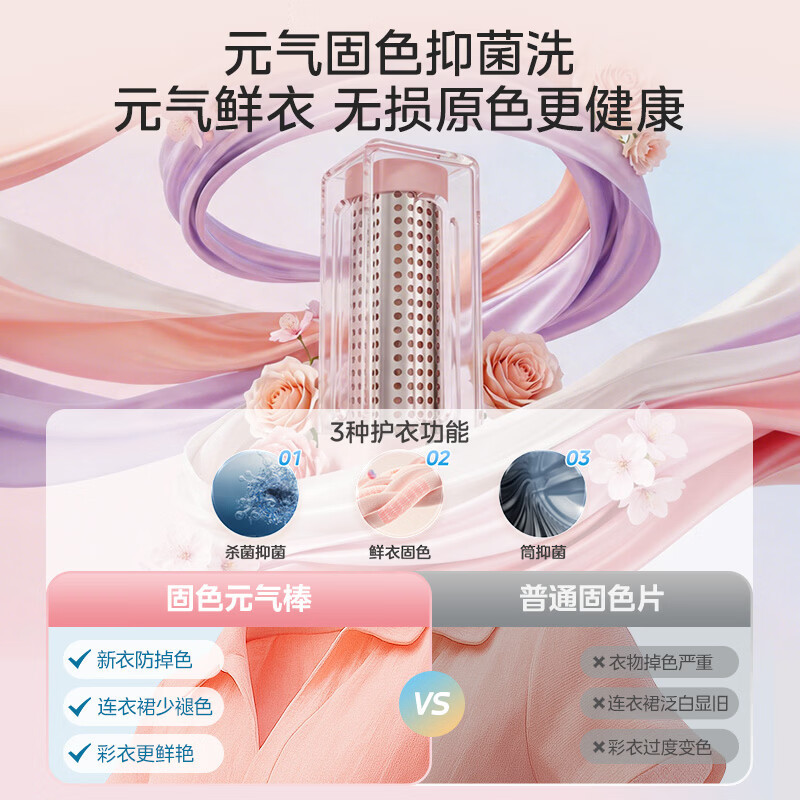 美的(Midea)熊墩墩 洗烘套装 12KG大容量 滚筒洗衣机全自动+变频热泵式烘干机固色抑菌MG12F2+MH12F2高清大图