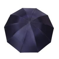 全日安 G-0137 加大加固黑胶三折钢杆钢骨商务晴雨伞藏青