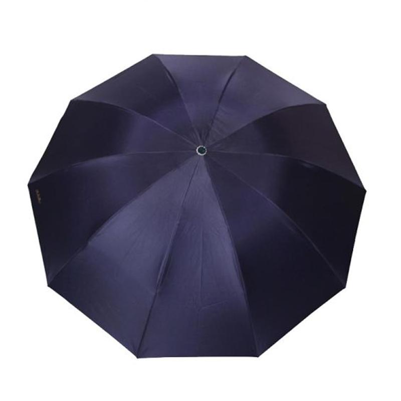 全日安 G-0137 加大加固黑胶三折钢杆钢骨商务晴雨伞藏青