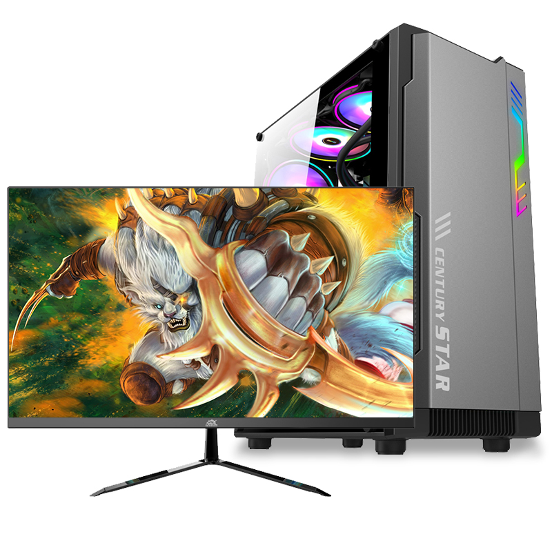 铭能 i9级十核E5 2670V2/RX550 4G独显/32G内存/512G固态 台式机 组装电脑 台式电脑 高效家用办公电脑主机商务娱乐学生学习电脑LOL游戏电脑+21.5英寸高清大图