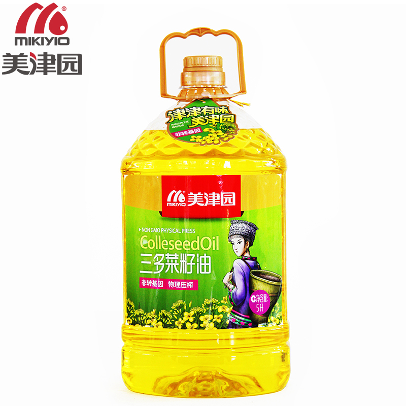 美津园粮油2017新品上市 非转基因食用油 精炼一级压榨 三多菜籽油5L 包邮