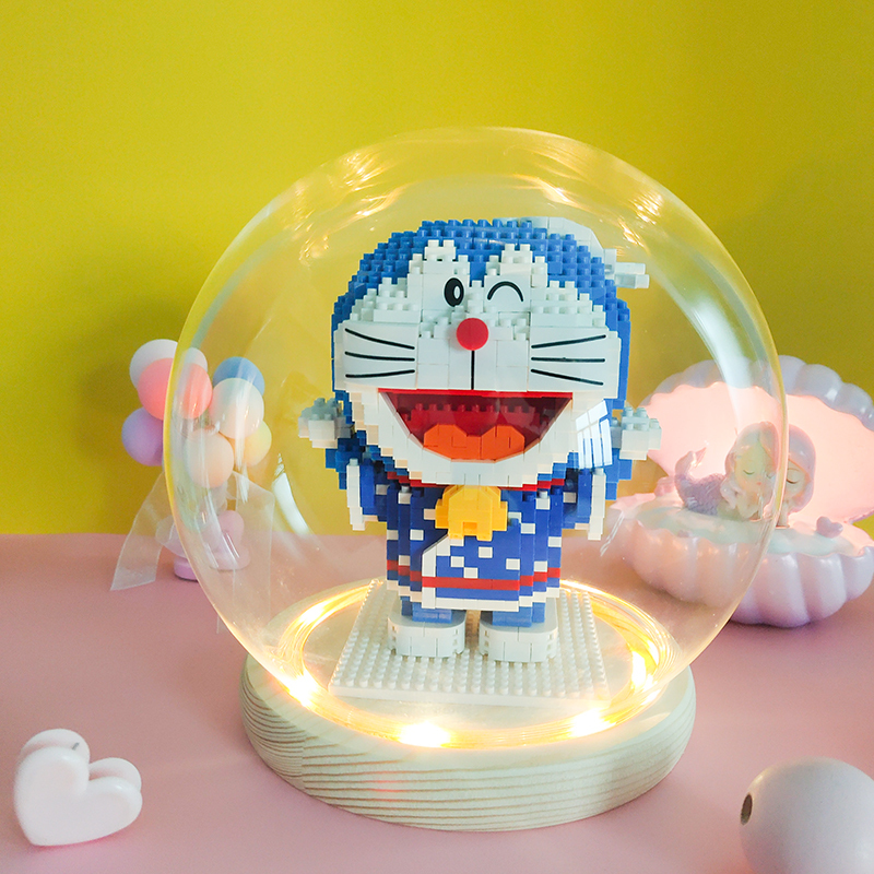 钻石微小颗粒蓝胖子哆啦a梦拼装积木玩具机器猫拼图叮当猫摆件