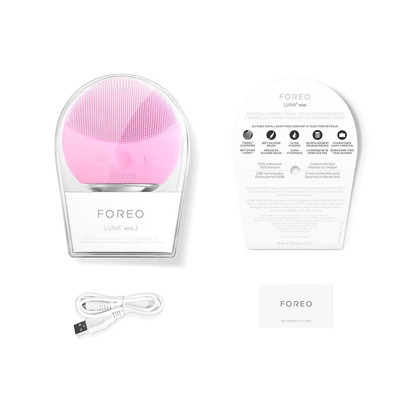 斐珞尔(FOREO) 洁面仪 露娜LUNA mini2 声波震动充电式 深层清洁毛孔 美容器 粉红色