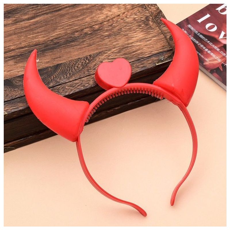 发光牛角头箍发夹头饰闪光扫码礼品夜市发箍玩具