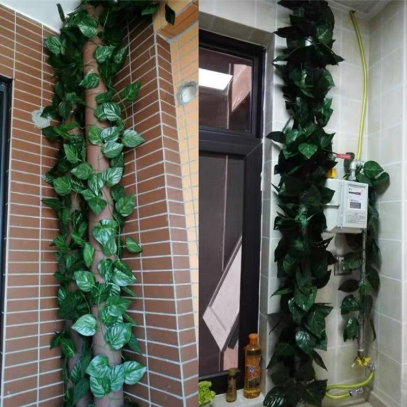 北向望星 仿真树叶绿萝仿真叶假叶节庆室内装饰 长2.3m/条 10条装高清大图