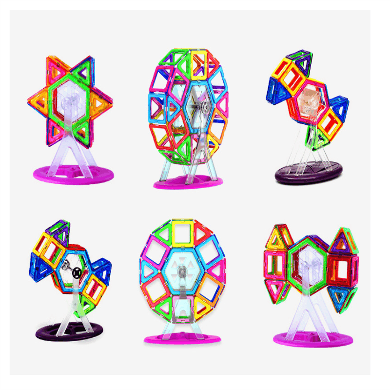 育霖磁力片儿童拼装磁力棒磁力积木磁性磁铁玩具男孩女孩3-6-9-12岁 小扇形图片