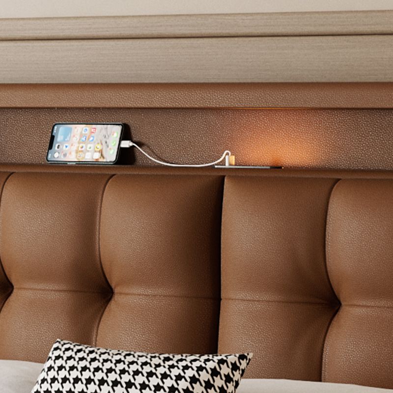 意式轻奢真皮床现代简约主卧室双人床家用多功能储物床软包大婚床高清大图