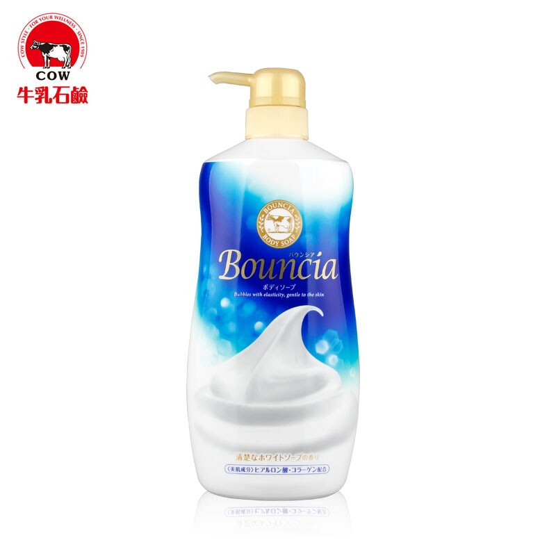 日本牛乳石碱超级多泡泡COW牛乳石碱滋润保湿浓密泡沫保湿沐浴露家庭装 一瓶750ml