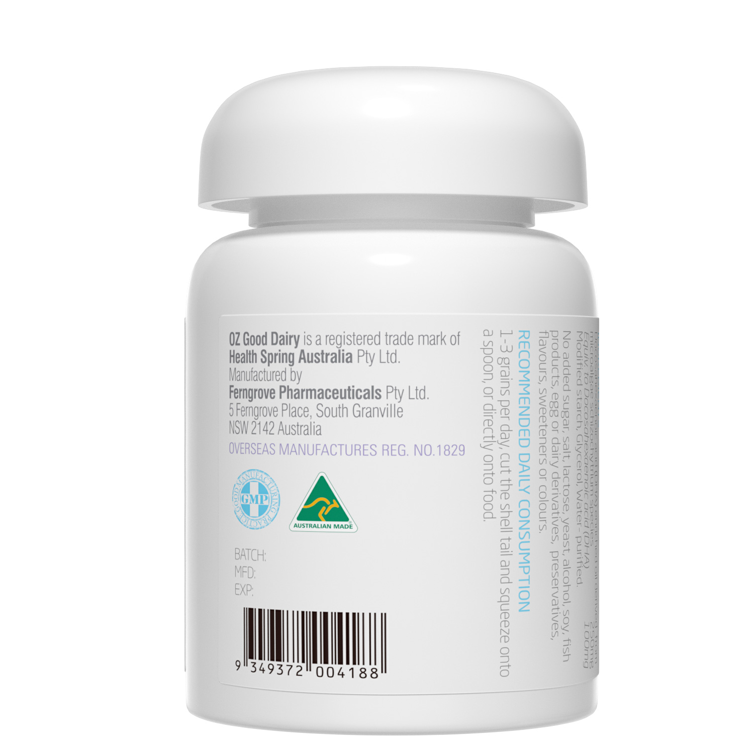 [官方旗舰店]2瓶装澳乐乳 澳洲进口藻油DHA 90粒/瓶 植物外壳高清大图