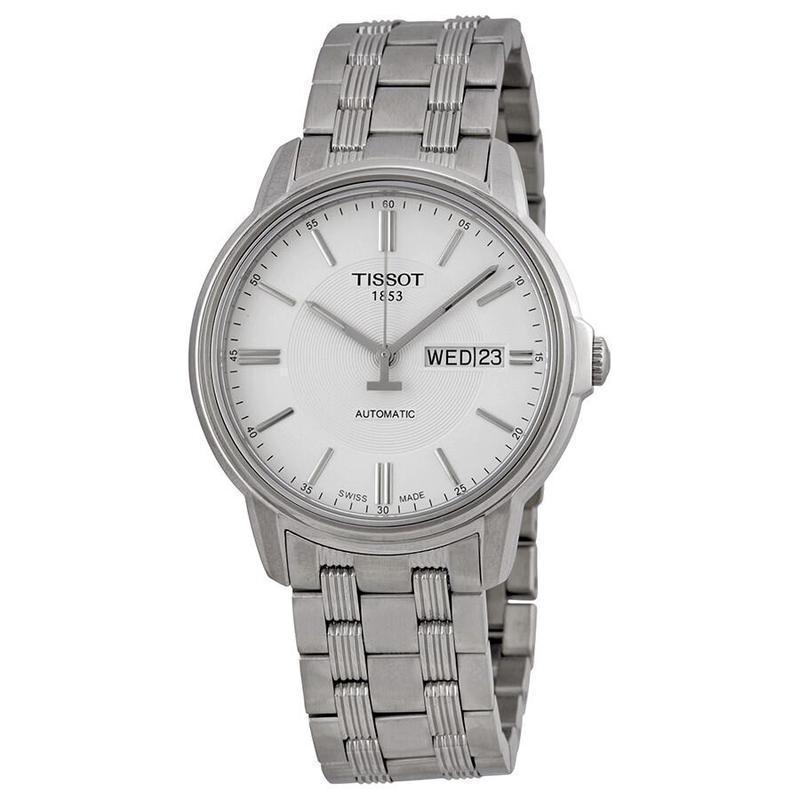 天梭tissot 瑞士手表 automatic iii 时尚百搭 钢带自动机械表男表t