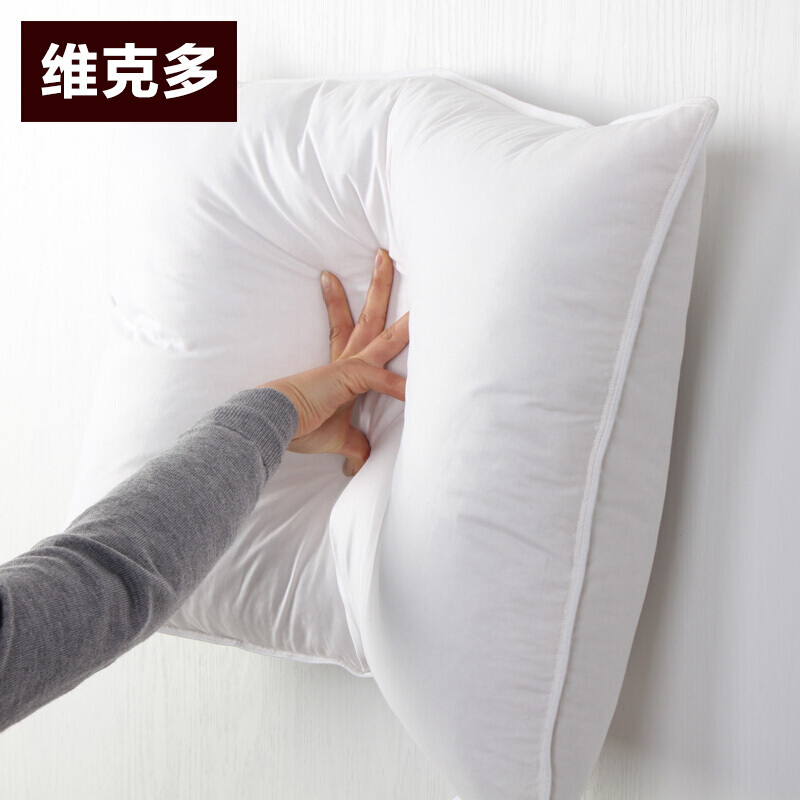 维克多五星酒店羽绒鹅毛枕枕头单人枕芯颈椎枕护颈枕一对拍2
