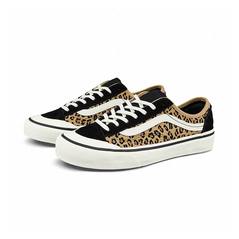 vans 范斯 豹纹印花侧边条纹女鞋style 36低帮潮板鞋运动鞋
