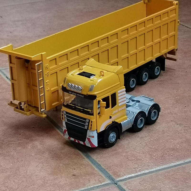 儿童货柜运输汽车模型玩具 重型卡车黄色