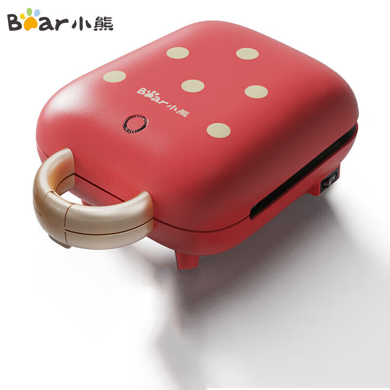 小熊电饼铛三明治机家用华夫饼机一人食双面压烤吐司机SMZ-B05N1 红色