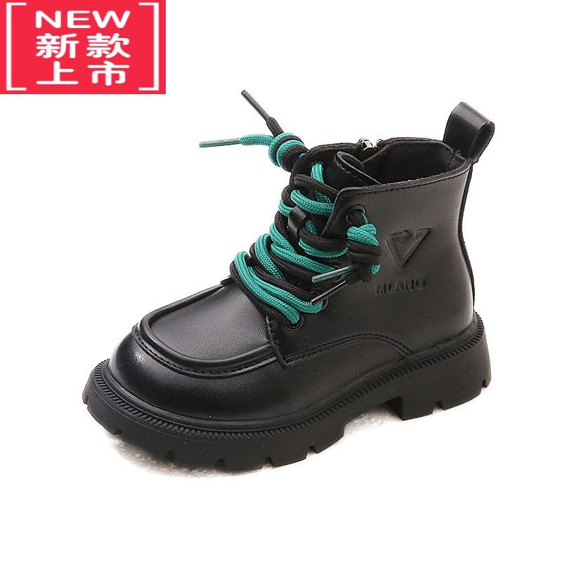 可莉允女童鞋马丁靴2022秋冬季新款儿童靴子春秋款女孩鞋子二棉加绒短靴图片