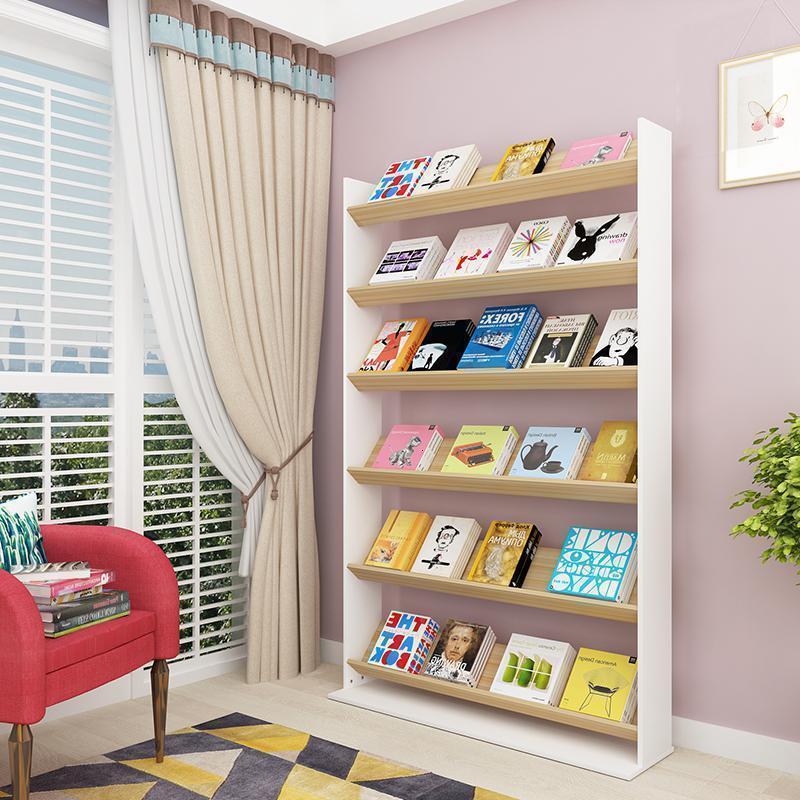 简易书报置物架报刊架儿童绘本架杂志架资料架落地宣传展示架立式_5_606 三层80颜色备注