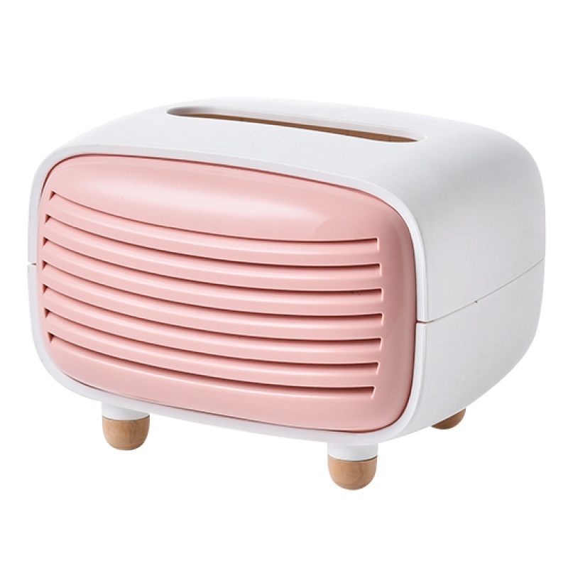 带竹炭包纸巾盒桌面除味抽纸盒 家用创意客厅餐巾纸收纳盒 樱花粉