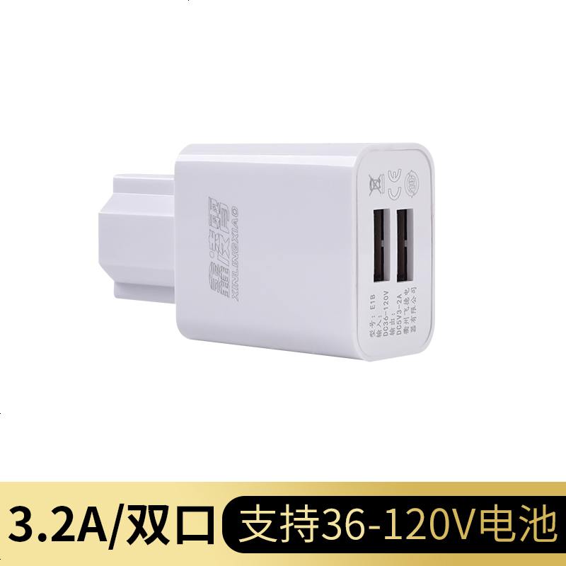 【补贴10%】快充通用电动车手机充电器电瓶转换接头36V-120V兼容代驾车载usb 3.2A_双USB