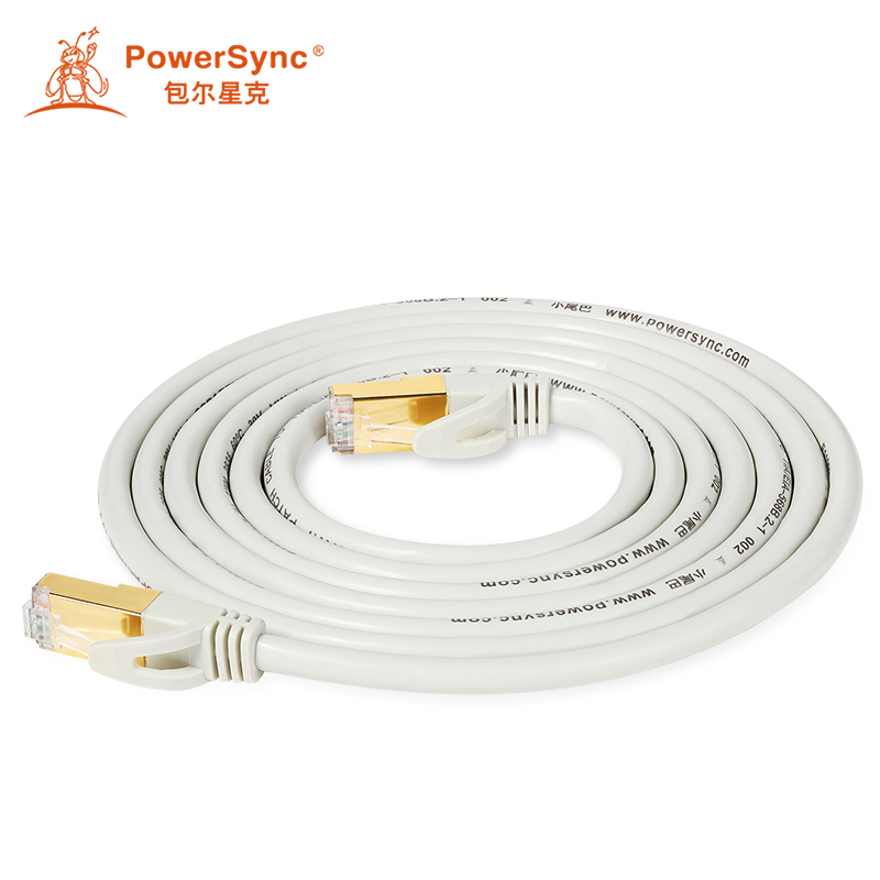 包尔星克 CAT710PWJ 7类双屏蔽双绞万兆镀金纯铜网线 10米 珠光白色