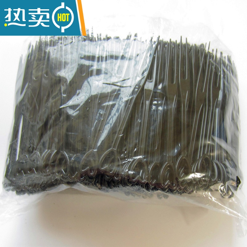 敬平水果叉水果签透明塑料吃水果蛋糕独立装水果签水果叉 黑色简装500只高清大图