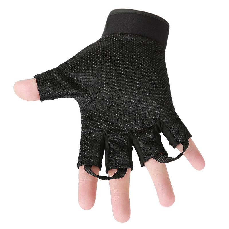 兵行者战术薄防滑手套男女运动骑行半指手套黑色迷彩半指手套黑色半指