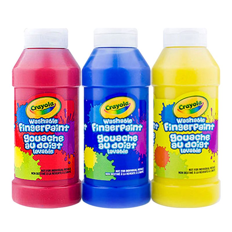 绘儿乐crayola 颜料3色可水洗手指画儿童学生安全涂鸦绘画55-1310