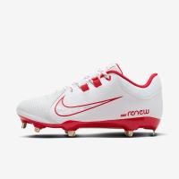 耐克(NIKE)女棒球鞋耐磨防滑透气舒适专业训练户外运动鞋 White/University_Red/Wolf_Grey 44.5