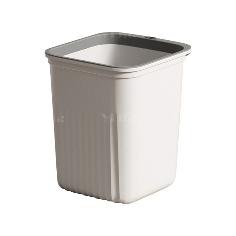 翌嘉YJ4122023 垃圾桶家用大容量客厅厕所卧室厨房宿舍办公室压圈纸篓 方形12L白色