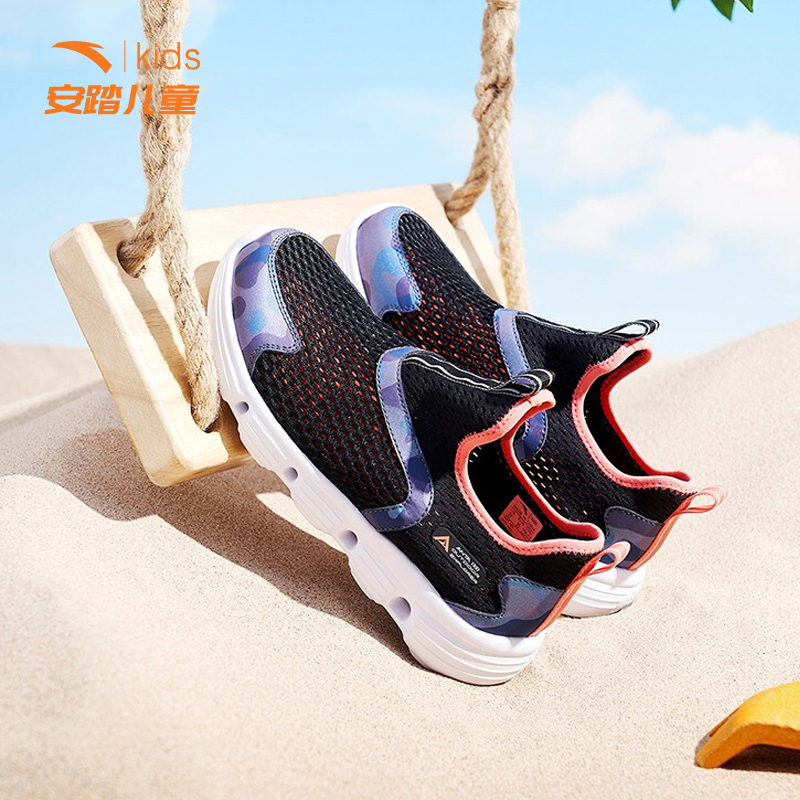 安踏儿童凉鞋男童沙滩鞋新款大童一脚蹬运动鞋312236981