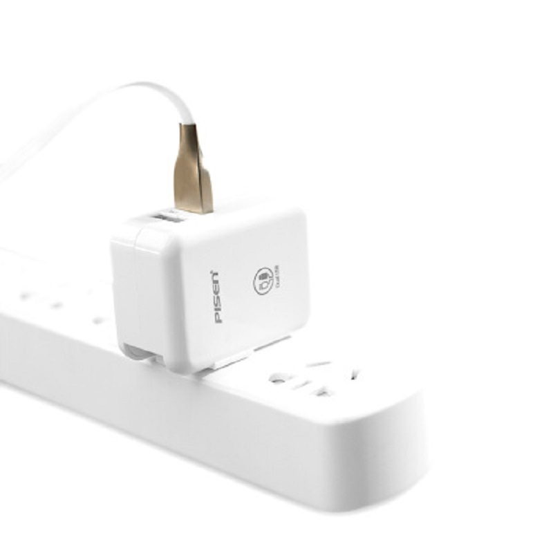 品胜 iPad充电器2.4A 双USB 手机平板移动电源充电器双口两口充电头 (不含数据线)苹果白