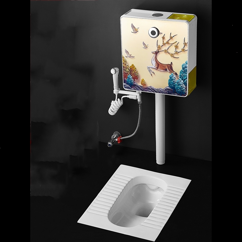 厕所马桶冲水箱古达家用卫生间大便器蹲坑挂墙式节能抽水箱智能感应式