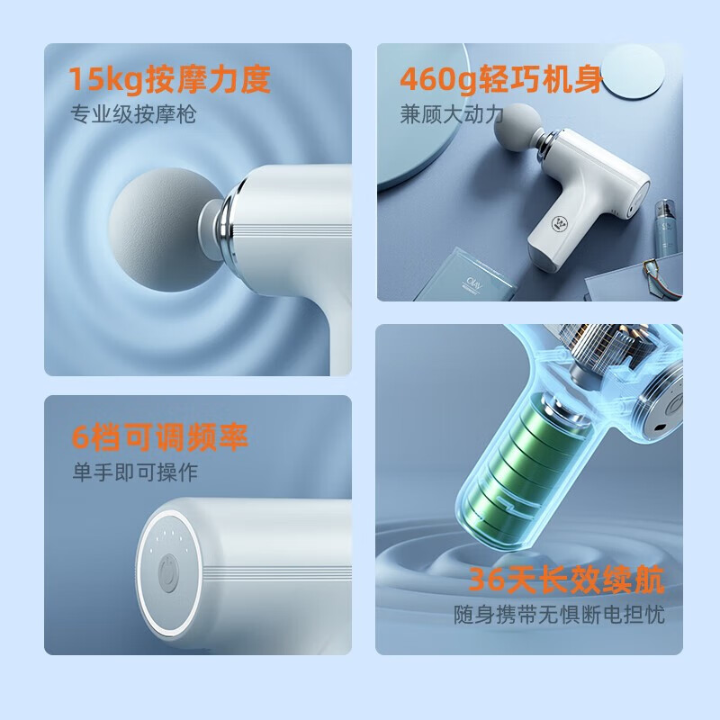 西屋(WESTINGHOUSE)筋膜枪MA23西屋筋膜枪按摩抢高频震动健身器材迷你电动冲击仪高清大图