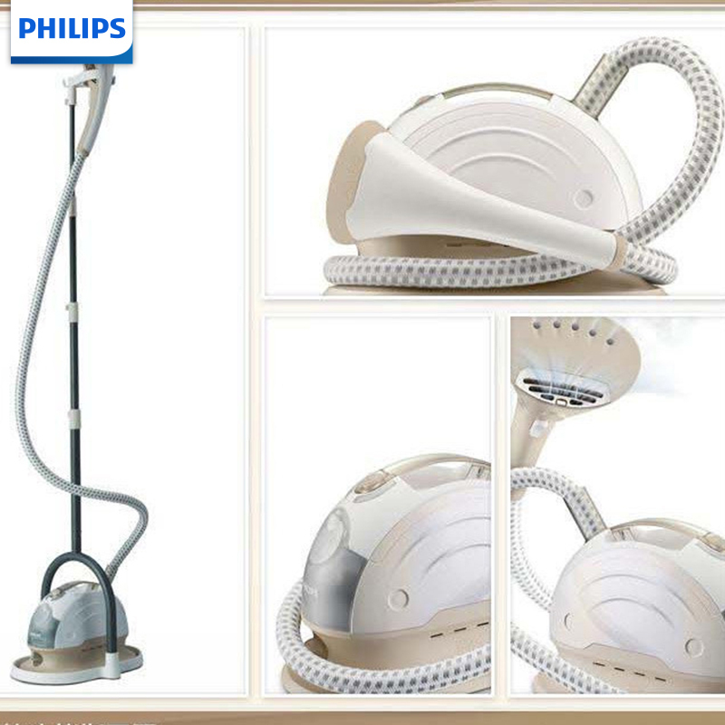 飞利浦(PHILIPS)蒸汽挂烫机家用GC555 便捷手持立式多档带支架电熨斗 快速祛皱容量1升